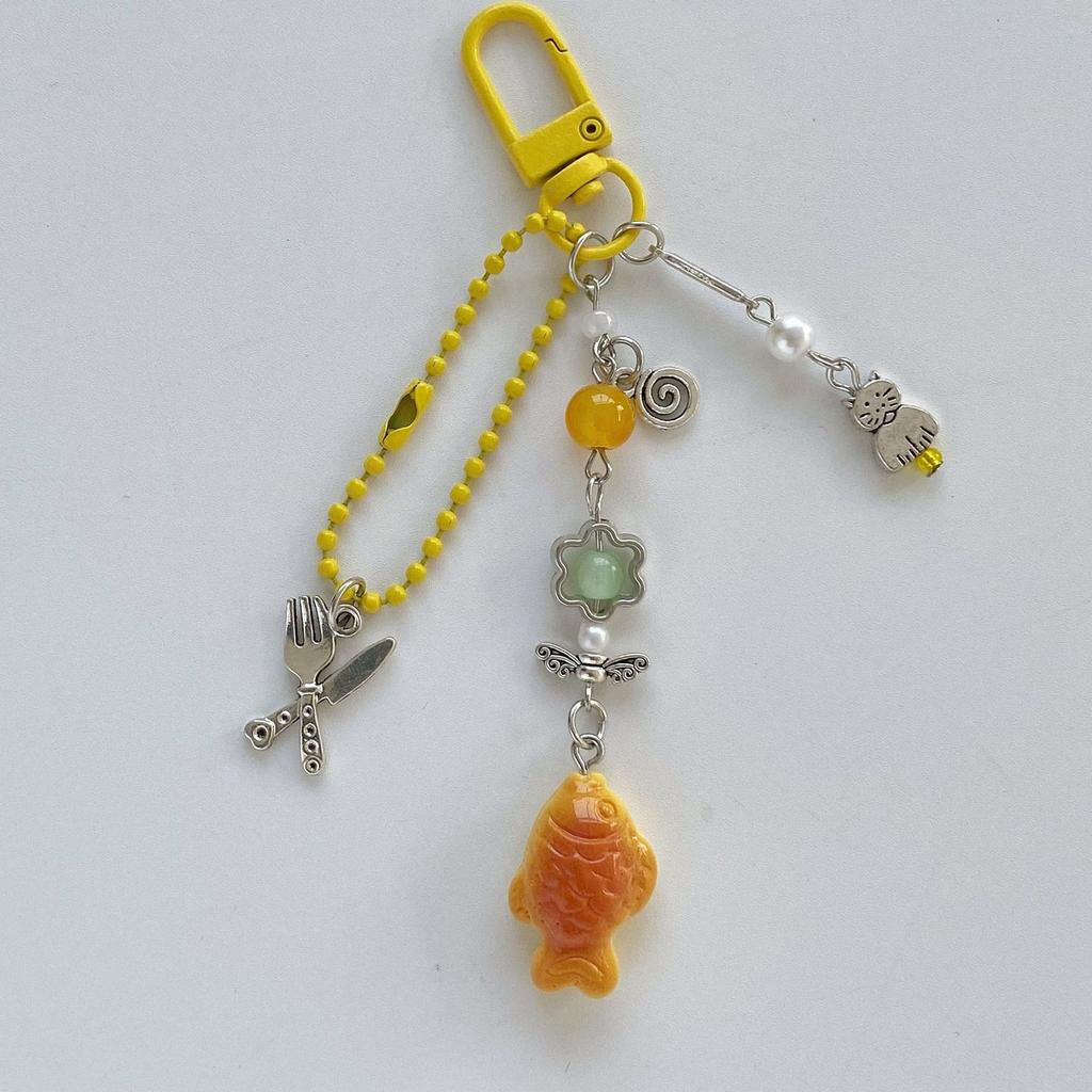 Lovely Taiyaki Phone Strap Retro Japanese Y2K Style Multi Use Keychain Pendant Lightweight Gift For Friends Lovers