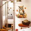 Painted Owl and Pumpkin Leaf Background Wall Decoration Stickers for The Restaurant Kitchen