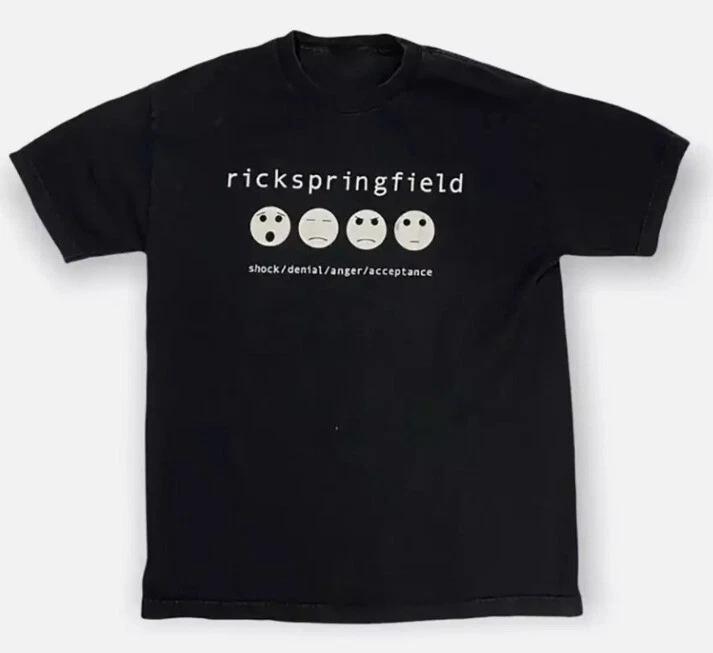 Rick Springfield Tour Unisex Black T-Shirt 2XL