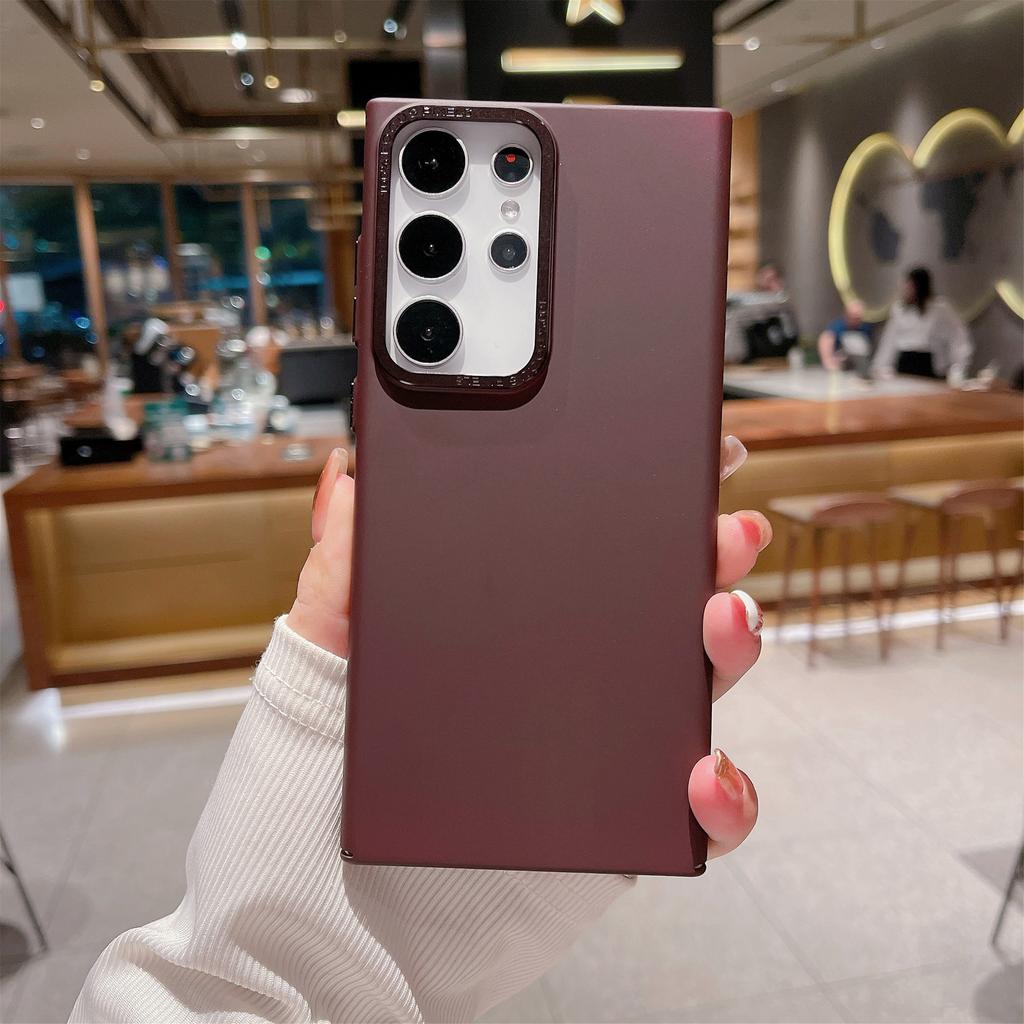 Applicable to Samsung S11ultra metal lens ring mobile phone case S11 solid color skin feeling PC matte S11 hard protective case