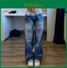 Street Womens European American Style Lowwaist Distressed Multicolor Loose Fit Jeans