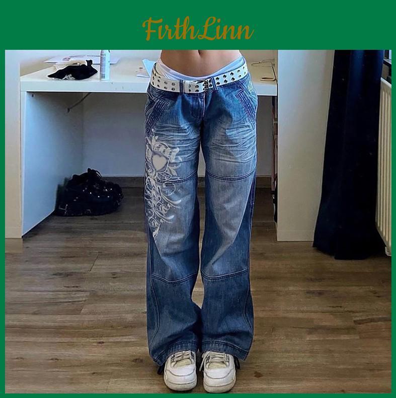 Street Womens European American Style Lowwaist Distressed Multicolor Loose Fit Jeans