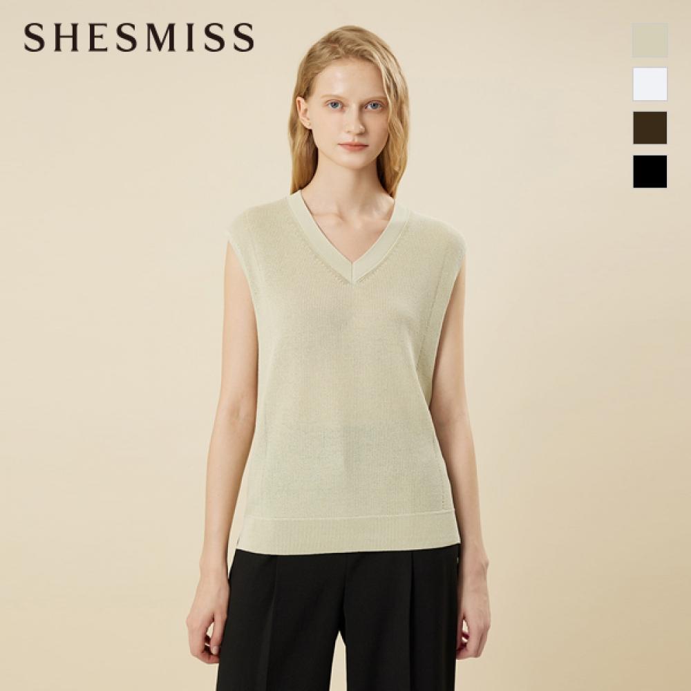 

Shs Miss V Neck Knit Vest Sskpon21010 Ivory/55