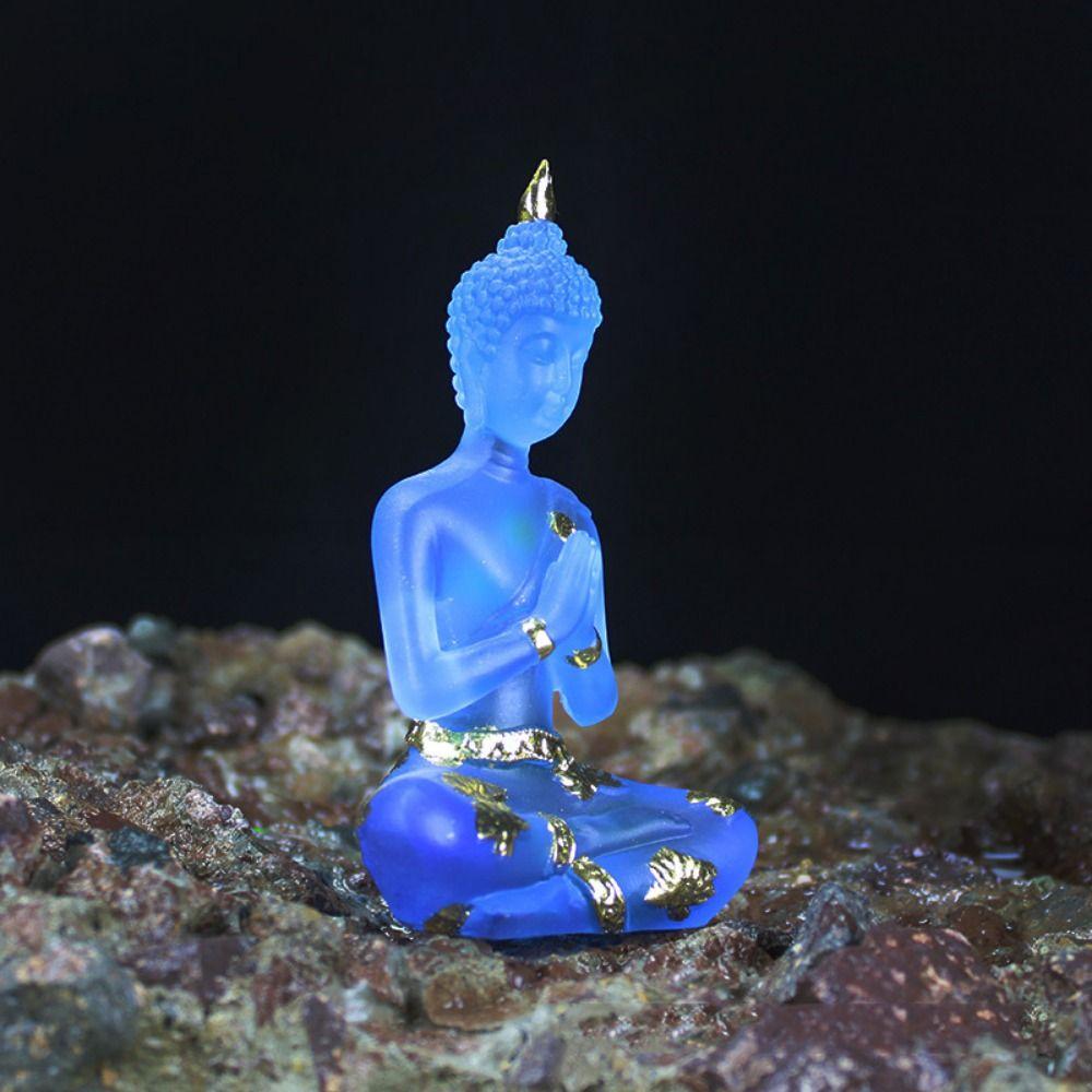 Imitation Sitting Buddha Statue Transparent Mini Buddhism Ornament  Living Room