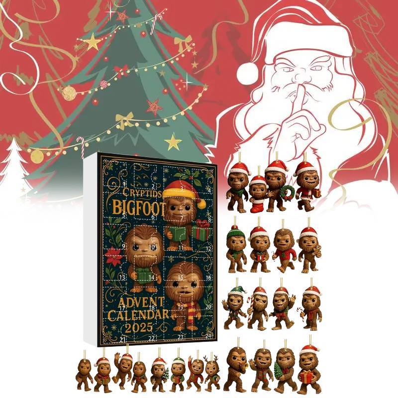 Weihnachts-Countdown Blind Box Bigfoot Anhänger mit Acrylmaterial für Weihnachtsgeschenke und Dekorationen