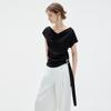 ELLE Slim Fit Drape Neck Short Sleeve T-Shirt