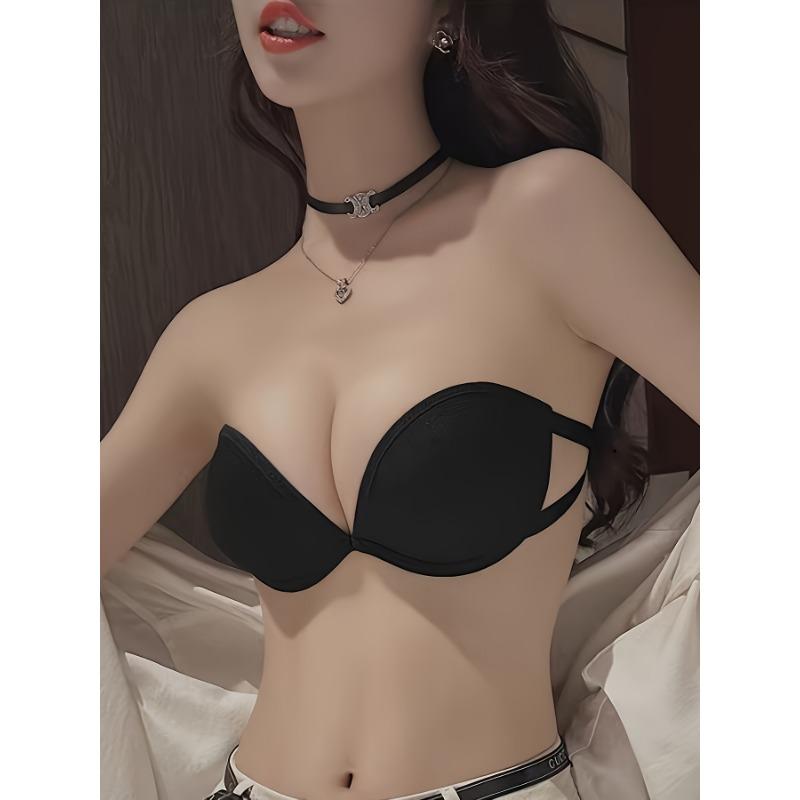 Japanese Sexy Strapless Bra Invisible Push-up Non-slip Backless Strapless Wedding Dress Bra XS чёрный
