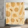 Modern Bathroom Decor Shower Curtain With Shell Print Waterproof Fabric For Bathrooms In Yellow Color Size 180X245Cm