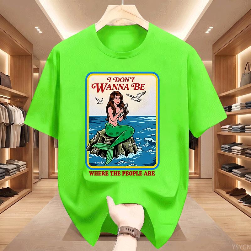 I Dont Wanna Be Where The People Are T Shirt Ocean Lover Tshirt Beach Aesthetic Tee Unisex Short Sleeve Round Neck Tshirts Tops