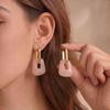 Elegant European & American Geometric Resin Earrings: High-End Fashion with Exquisite Imitation Beeswax Detail