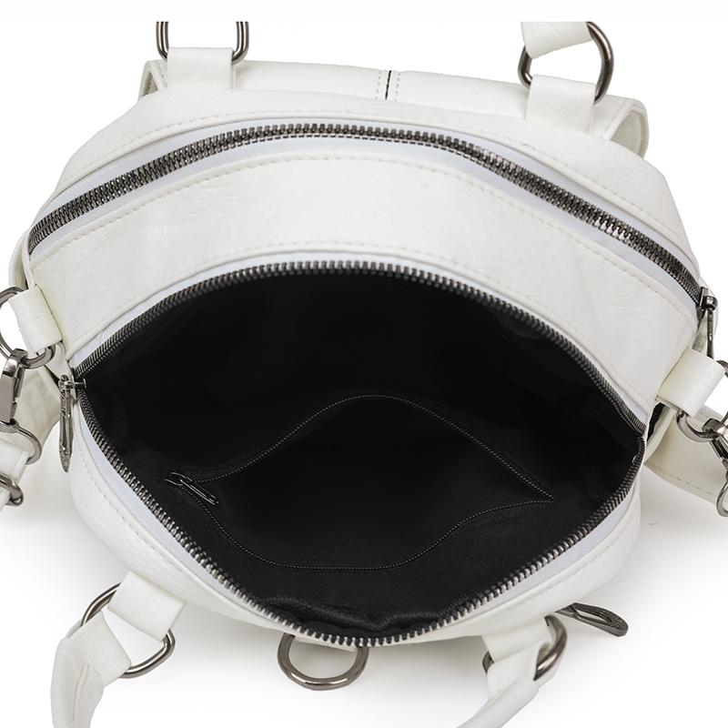 Multifunctional Shoulder Bag Women's Soft Leather Backpack Solid Color Shoulder Bag