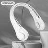 Portable Hanging Neck Fan Usb Rechargeable Brushless Motor White Low Noise