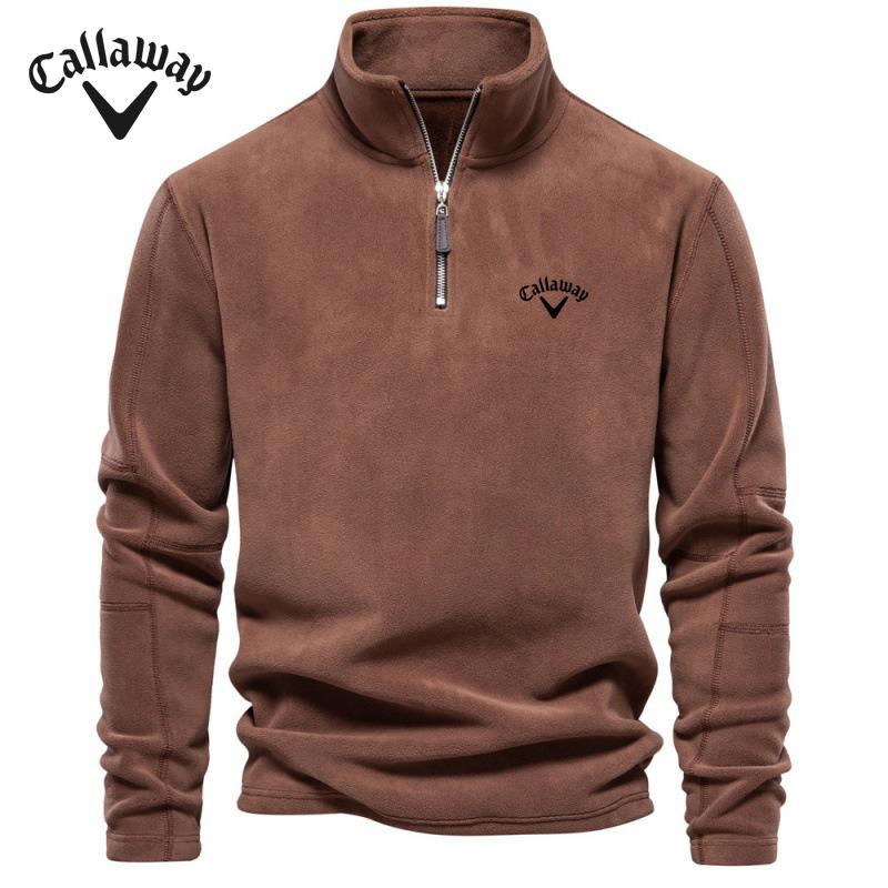 

Мужская толстовка Callaway Embroidered Осень-зима, новинка, воротник-стойка, полумолния, длинные рукава, модный повседневный флисовый топ L