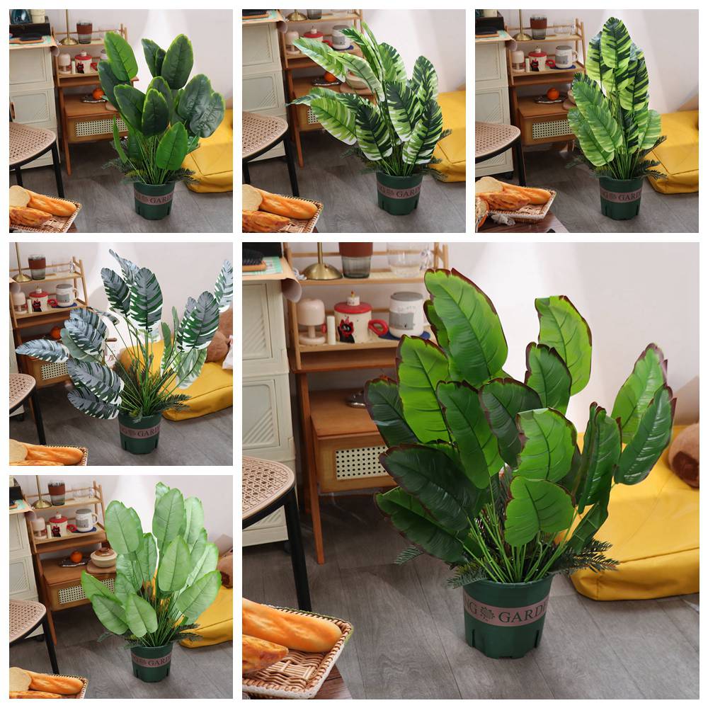 12/18/24 Leaves Large Tropical Palm Tree Fake Palm Leaves Plants Office Desktop Decoration