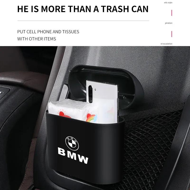 1Pc Car Hanging Trash Can ABS Square Pressing Bin Trash For BMW G30 G32 G01 G02 G05 G06 G07 G26 G23 G22 F40 F20 G08 G16 G15