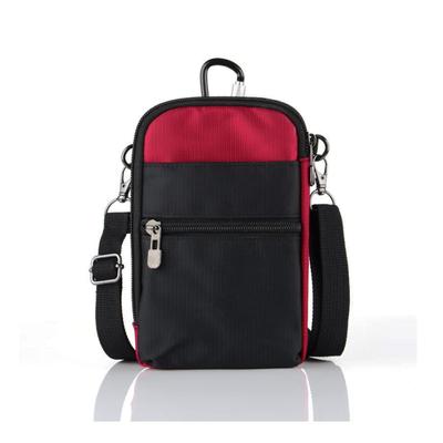 Masamilk Smartphone RFID Carabiner Belt Smartphone Shoulder Bag Men's Pouch, Waterproof, Anti-Skimming, Lining, Included, Pouch, (Red)