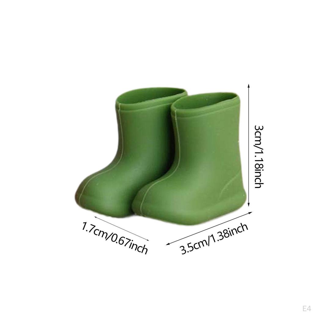 Mini Rain Boots Doll Shoes for 1/12 BJD Dolls Decorative Dollhouse Accessories, Realistic DIY