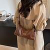 Vintage Women Waxed Leather Crossbody Bags Large Capacity Versatile Ladies Shoulder Bag Purse Stylish Female Underarm Handbags