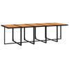 11 Piece Garden Dining Set with Cushions Poly Rattan Black