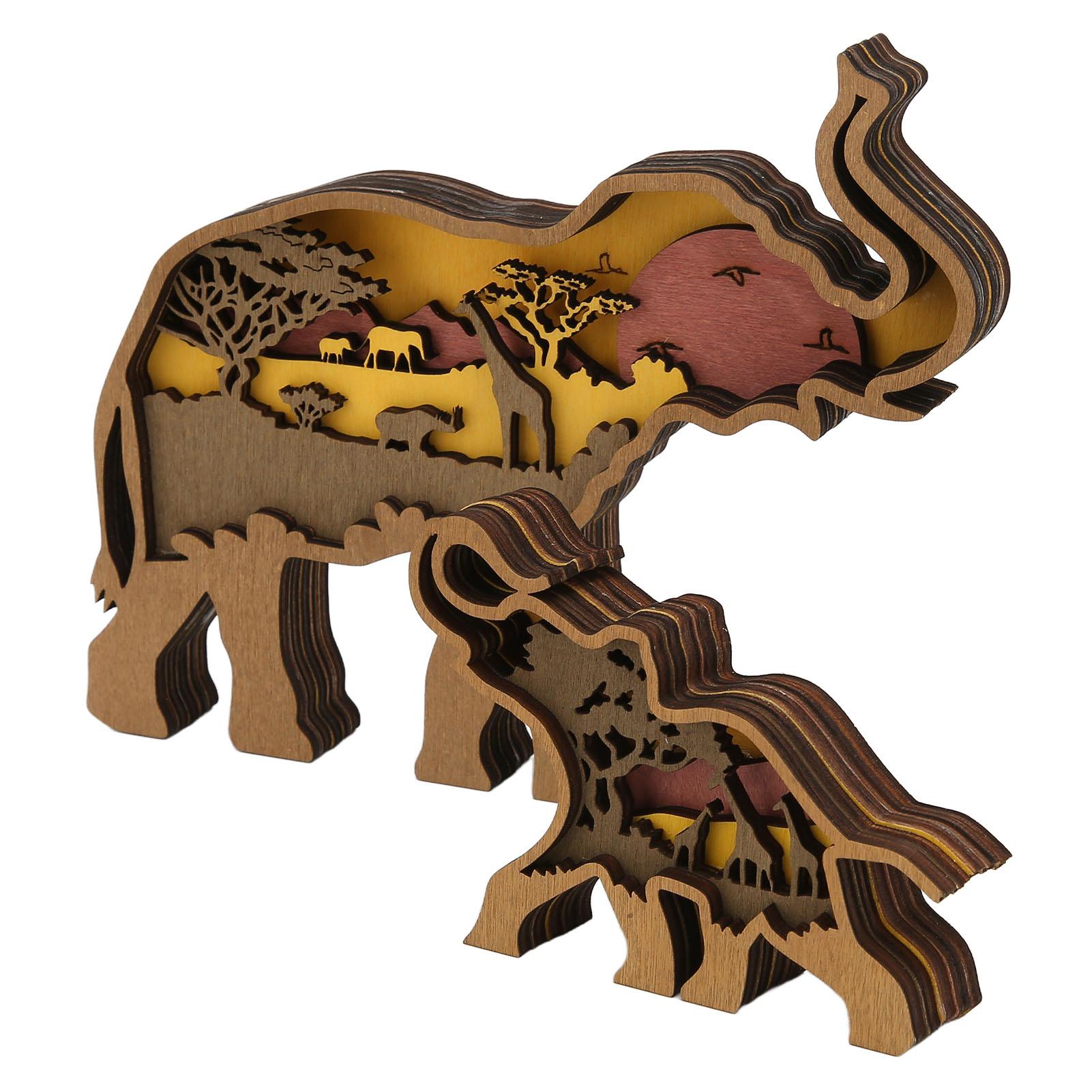 

Статуэтка слона из самшита, механическая гравировка, безопасная, прочная, изысканные детали, декор слона со светом для офиса, спальни