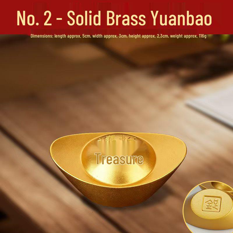 Solid Brass Sand Gold Yuanbao Ornament for Home or Shop Decor