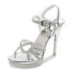 Women Crystal Heel sandals 12cm Ladies Stiletto Shoes Crystal Stained Glass Strip Color Diamond Sexy Fashion Sandals 12cm Heel WZ