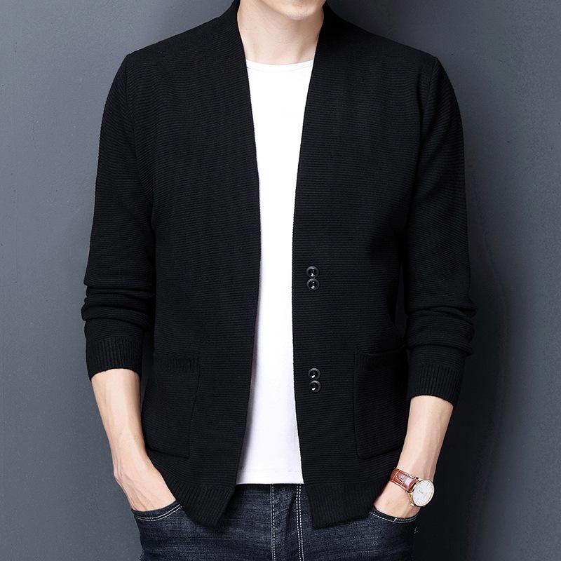Manteau en tricot à quatre boutons pour homme, version coréenne, à la mode printemps-automne