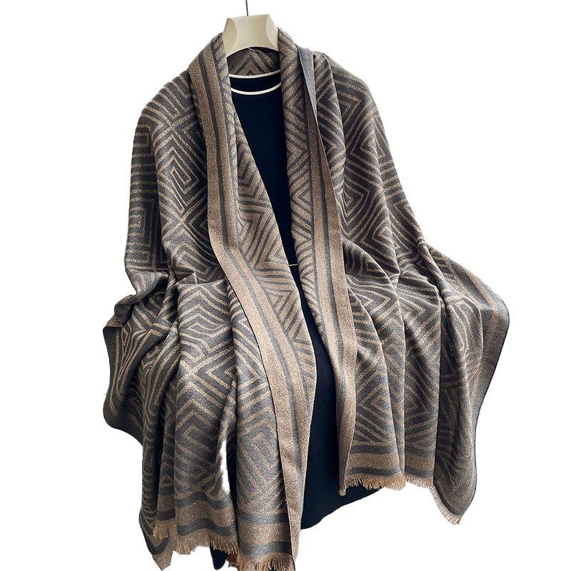 Spring And Autumn Thin Scarf Double-Sided Imitation Cashmere Scarf Women'S Four Seasons Shawl Advanced Sense Warm Versatile