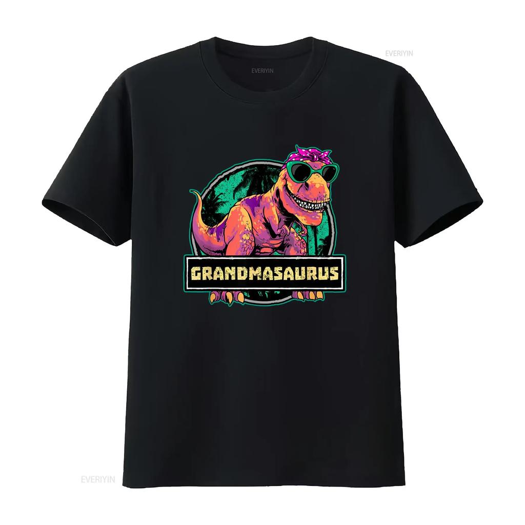 Grandmasaurus T Rex Grandma Saurus Dinosaur Family Matching Shirt Black Medium Vintage Washed Casual Slightly Soft Unisex