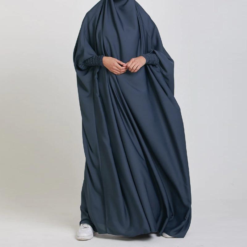 South East Asia Women's Solid Color Hooded Large Size Loose Dress Malay Style Clothing Long Skirt