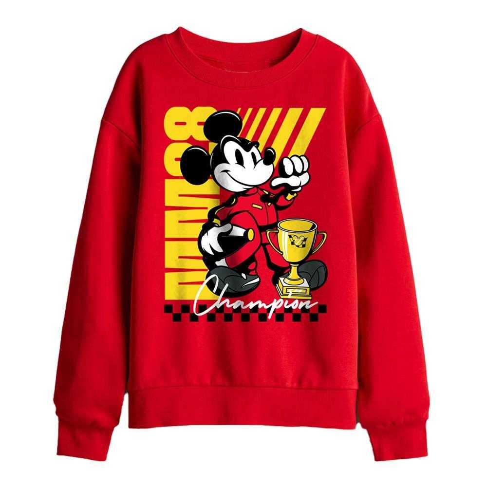 Disney Kinder Champion Mickey Maus Pokal Sweatshirt 5-6 Years rot
