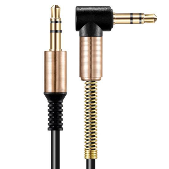 3.5mm Male Straight to Elbow Audio Adapter Cable Cord for Phone MP3 Car Speaker