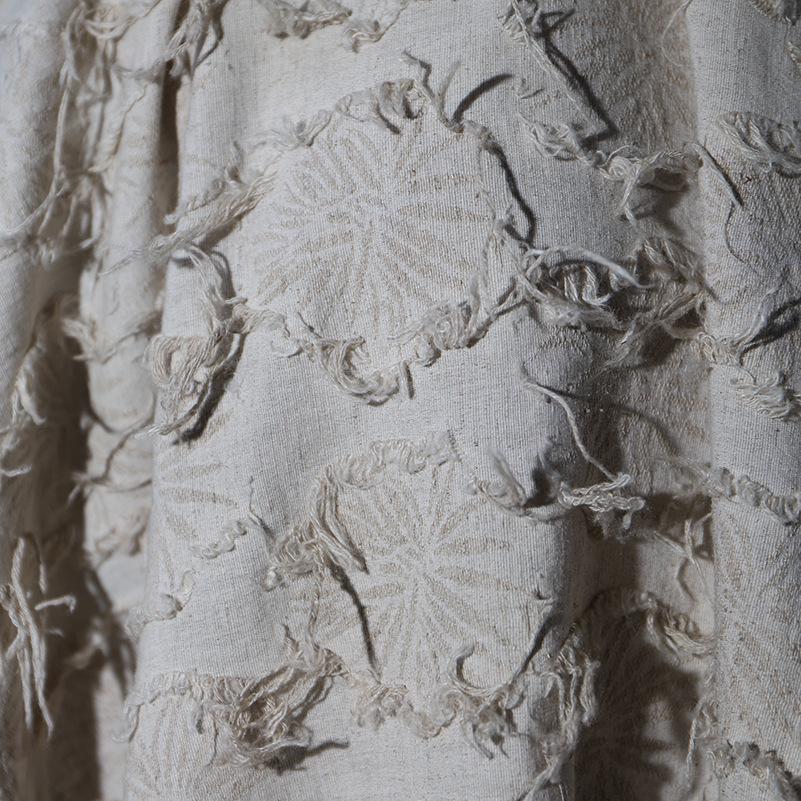 Lotus Leaf Linen-Cotton Jacquard Fabric Shirt Jacket Pillow Cover