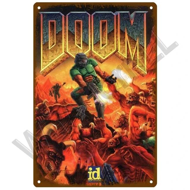 Vintage Tin Sign  Funny Gamer At Work Metal Signs for Home Club Game Room Man Cave  Retro Wall Decor