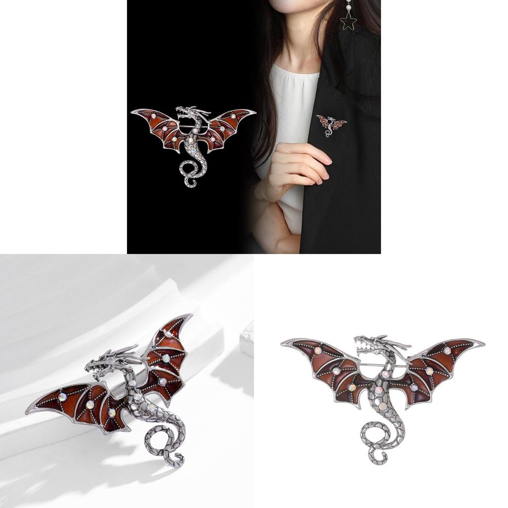 Animal Dragon Brooch With Zinc Alloy Construction For Fashionable Wear In Autumn 2024