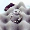 Noble 925 Sterling Silver Noble Crystal Leopard Head Rings for Women Lady Men Casual Fashion Party Wedding Engagement Jewelry