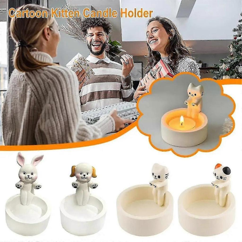 2PCS Cartoon Candle Holder Votive Candle Holders for Candlesticks Candle Holder for Table Cute Candle,C - chuan