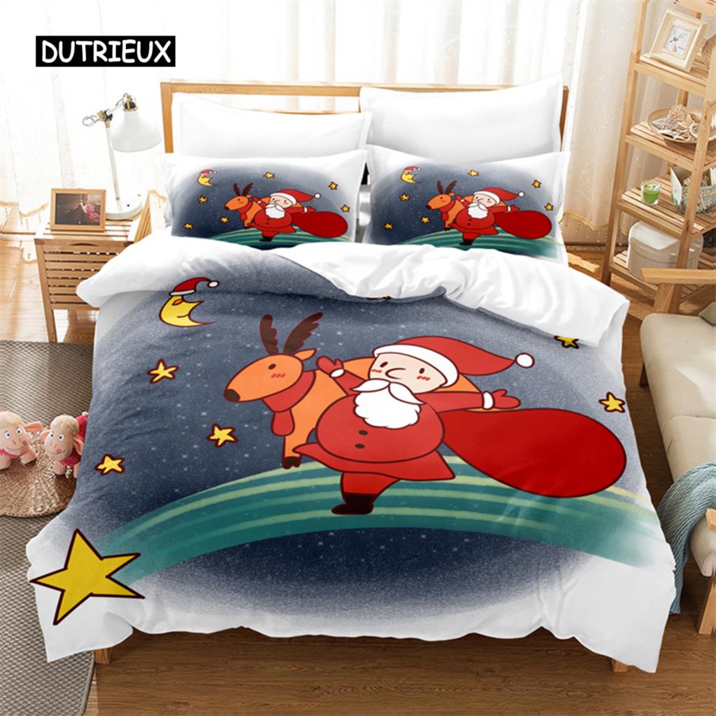 

Рождественский постельный комплект Набор пододеяльников 3d Постельное белье Цифровая печать Постельное белье размера «Queen» Комплекты постельного белья Модный дизайн EU single(135x200cm)