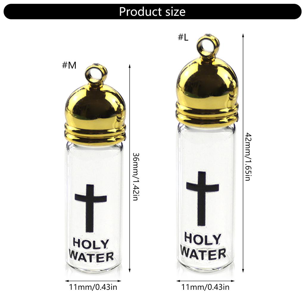 Elegant Holy Water Bottle Glass Holy Water Container Featuring Silver/Gold Color Lid For Spiritual Rituals Collectors