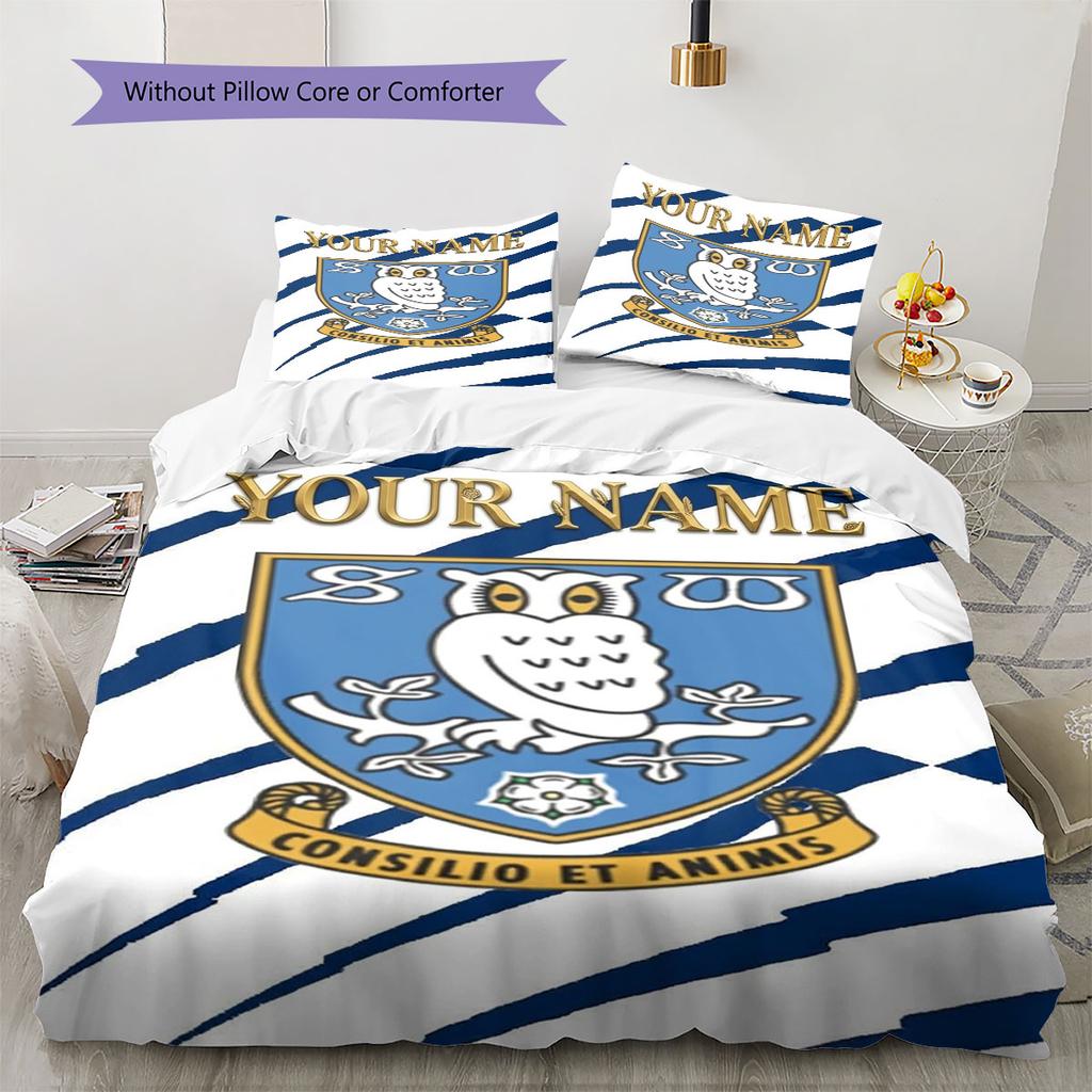 Sheffield Wednesday Football Club Custom Name Pattern Bedding,Quilt Set Quilt Cover Pillowcase Home Birthday Gift(1 * duvet cover + 2 * pillowcase, wi