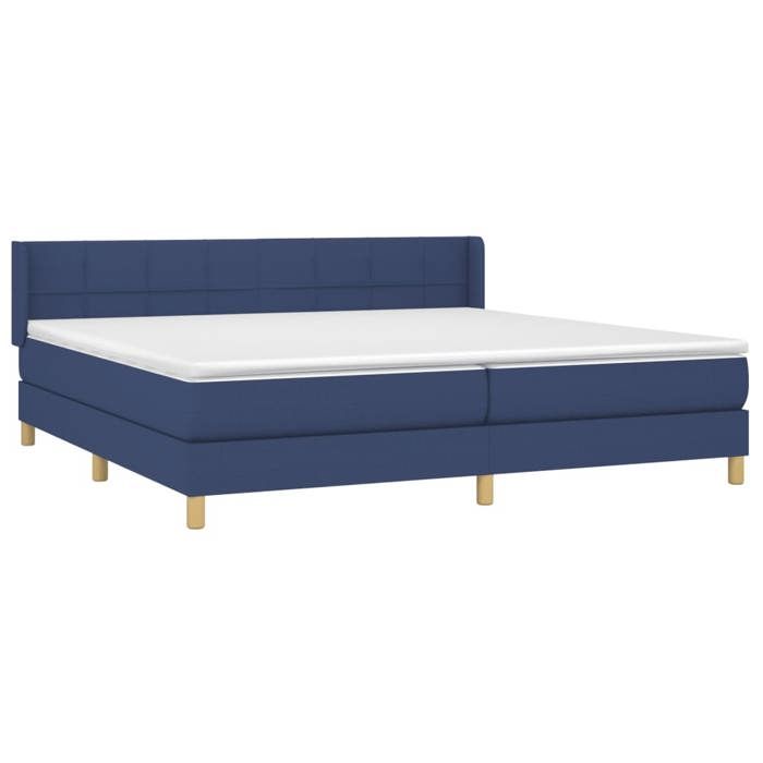 Maison Exclusive - Sommier à lattes de lit avec matelas Bleu 200x200 cm Tissu