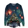 Women's Casual Christmas Print Long Sleeve Neck Sweatshirt