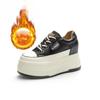 9cm Genuine Leather Platform Sneakers Wedge Shoes for Women Breathable Sneakers Autumn Casual Shoes Hidden Heel Zapatillas Mujer