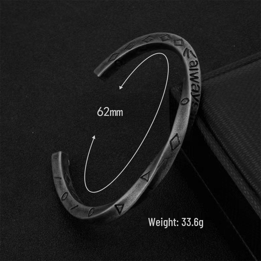 Korean Hip Hop Open Titanium Bracelet: Personalized Student Jewelry for Men