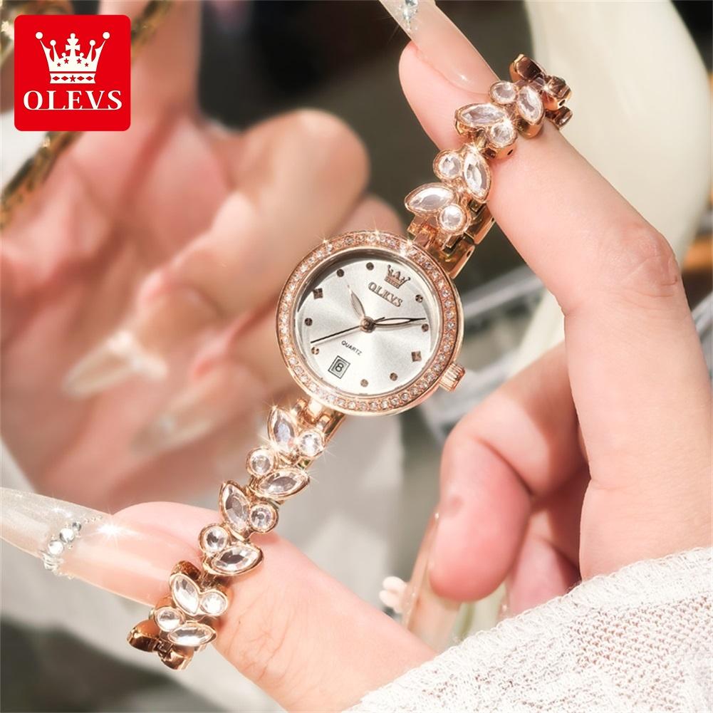 OLEVS 5679 Women Watches Fashion Elegant Quartz Watch Waterproof Luminous Ladies Date Watch Girls Gift Box Original Brand Reloj