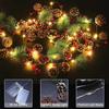 20/30 LED Red Fruit Bell, Pine Cone, Pine Needle Light String, Festive New Year Home, Christmas Decoration, Party Atmosphere