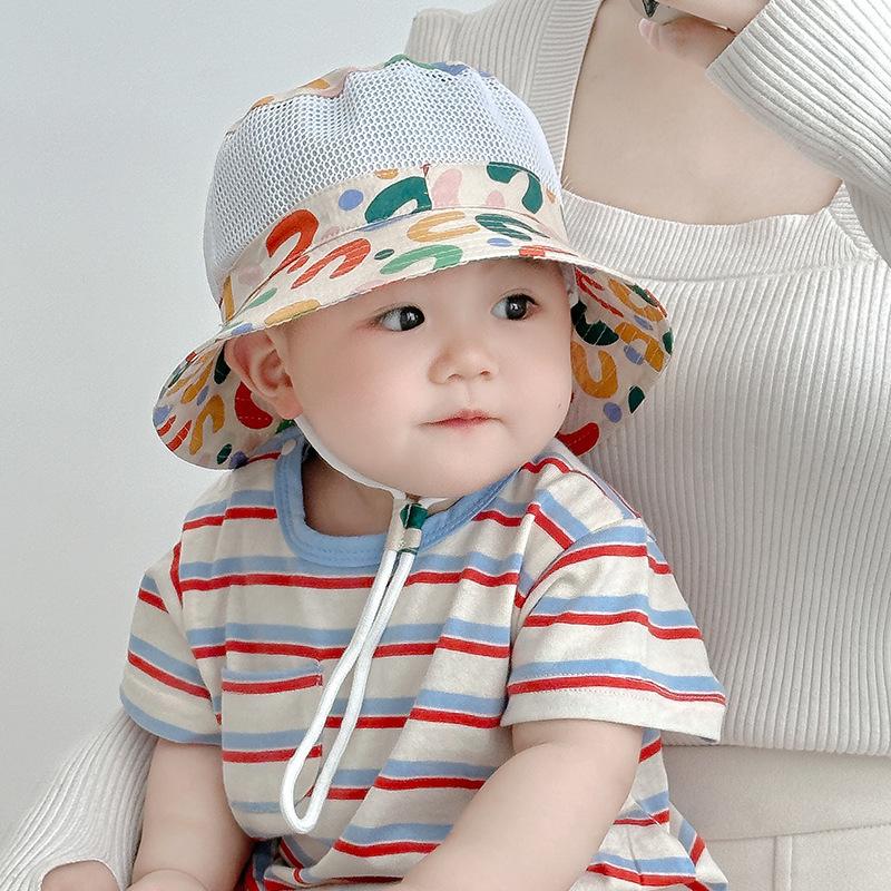 Double Sided Baby Bucket Hat Cute Letter Embroidered Children Boys Girls Fisherman Panama Cap Summer Outdoor Kids Sun Hat Gorras
