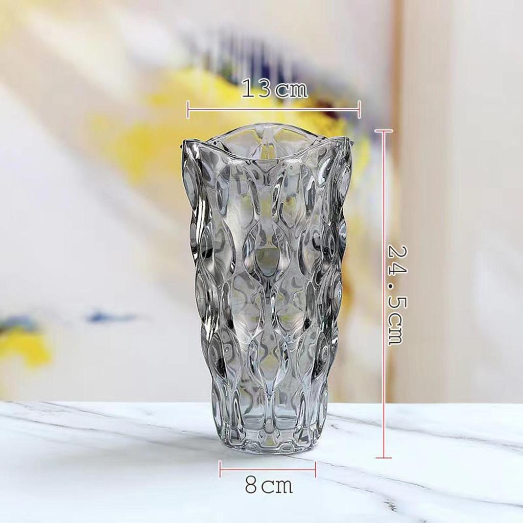 Clear Glass Flower Vase, Thickened Crystal Vase for Decoration