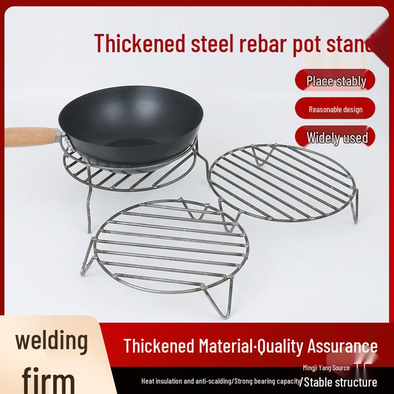 Hand-Welded Double-Layer Firewood Stove Base with Rebar and Fire Pit Bracket