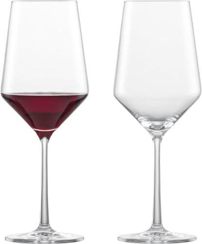 ZWIESEL GLAS Pure Wine Glasses for Red Wine (Bordeaux), Cabernet, Pair, Machine-Made (m122315)